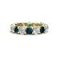 1 - Laida 4.00 ctw (4.00 mm) London Blue Topaz and Diamond Eternity Band 