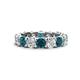 1 - Laida 4.00 ctw (4.00 mm)Blue and White Diamond Eternity Band 