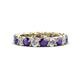 1 - Lucida 3.80 ctw (3.80 mm) Round Iolite and Natural Diamond Eternity Band 