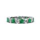 1 - Lucida 3.80 ctw (3.80 mm) Round Emerald and Natural Diamond Eternity Band 