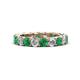 1 - Lucida 3.80 ctw (3.80 mm) Round Emerald and Natural Diamond Eternity Band 