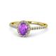 1 - Marnie Desire Amethyst and Diamond Halo Engagement Ring 