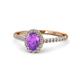 1 - Marnie Desire Amethyst and Diamond Halo Engagement Ring 