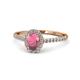1 - Marnie Desire Rhodolite Garnet and Diamond Halo Engagement Ring 
