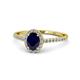 1 - Marnie Desire Blue Sapphire and Diamond Halo Engagement Ring 