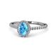 1 - Marnie Desire Blue Topaz and Diamond Halo Engagement Ring 