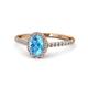 1 - Marnie Desire Blue Topaz and Diamond Halo Engagement Ring 