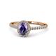 1 - Marnie Desire Iolite and Diamond Halo Engagement Ring 