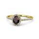 1 - Marnie Desire Red Garnet and Diamond Halo Engagement Ring 