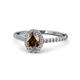 1 - Marnie Desire Smoky Quartz and Diamond Halo Engagement Ring 