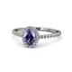 1 - Marnie Desire Iolite and Diamond Halo Engagement Ring 