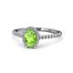 1 - Marnie Desire Peridot and Diamond Halo Engagement Ring 