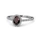 1 - Marnie Desire Red Garnet and Diamond Halo Engagement Ring 