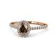 1 - Marnie Desire Smoky Quartz and Diamond Halo Engagement Ring 