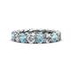 1 - Lucida 4.00 mm Aquamarine and Diamond Eternity Band 