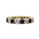 1 - Lucida 4.00 mm Red Garnet and Diamond Eternity Band 