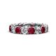 1 - Lucida 4.00 mm Ruby and Diamond Eternity Band 