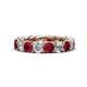 1 - Lucida 4.00 mm Ruby and Diamond Eternity Band 