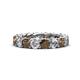 1 - Lucida 4.00 mm Smoky Quartz and Diamond Eternity Band 