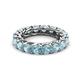 3 - Lucida 4.00 mm Round Aquamarine U Prong Eternity Band 