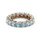 3 - Lucida 4.00 mm Round Aquamarine U Prong Eternity Band 