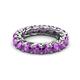 3 - Lucida 4.00 mm Round Amethyst U Prong Eternity Band 