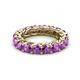 3 - Lucida 4.00 mm Round Amethyst U Prong Eternity Band 