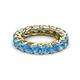 3 - Lucida 4.00 mm Round Blue Topaz U Prong Eternity Band 