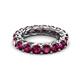3 - Lucida 4.00 mm Round Rhodolite Garnet U Prong Eternity Band 