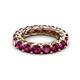3 - Lucida 4.00 mm Round Rhodolite Garnet U Prong Eternity Band 