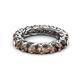 3 - Lucida 4.00 mm Round Smoky Quartz U Prong Eternity Band 