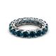 3 - Lucida 4.00 mm Round Blue Diamond U Prong Eternity Band 