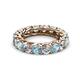 2 - Lucida 4.00 mm Aquamarine and Diamond Eternity Band 