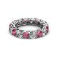 2 - Lucida 4.00 mm Rhodolite Garnet and Diamond Eternity Band 