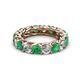 2 - Lucida 4.00 mm Emerald and Diamond Eternity Band 