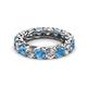 2 - Lucida 4.00 mm Blue Topaz and Diamond Eternity Band 