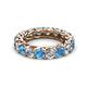 2 - Lucida 4.00 mm Blue Topaz and Diamond Eternity Band 