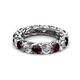 2 - Lucida 4.00 mm Red Garnet and Diamond Eternity Band 