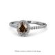 1 - Marnie Desire Oval Cut Smoky Quartz and Diamond Halo Engagement Ring 