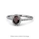 1 - Marnie Desire Oval Cut Red Garnet and Diamond Halo Engagement Ring 