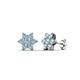 1 - Amora Aquamarine Flower Earrings 