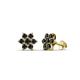 1 - Amora Black Diamond Flower Earrings 