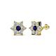 1 - Amora Blue Sapphire and Diamond Flower Earrings 