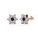 1 - Amora Blue Sapphire and Diamond Flower Earrings 