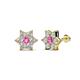 1 - Amora Pink Sapphire and Diamond Flower Earrings 