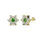 1 - Amora Green Garnet and Diamond Flower Earrings 