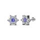 1 - Amora Tanzanite and Diamond Flower Earrings 