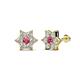 1 - Amora Pink Tourmaline and Diamond Flower Earrings 