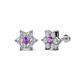 1 - Amora Amethyst and Diamond Flower Earrings 
