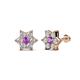 1 - Amora Amethyst and Diamond Flower Earrings 